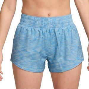 NIKE Women's One Dri-FIT Mid-Rise 3" Brief-Lined Shorts Heather Blue